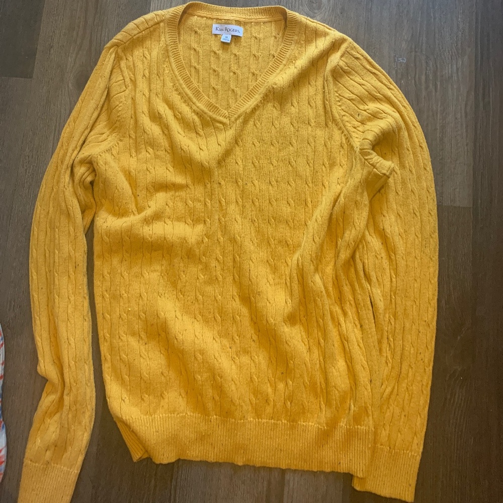Kim Rogers color speckled cabled sweater. Maybe worn once. Excellent condition
